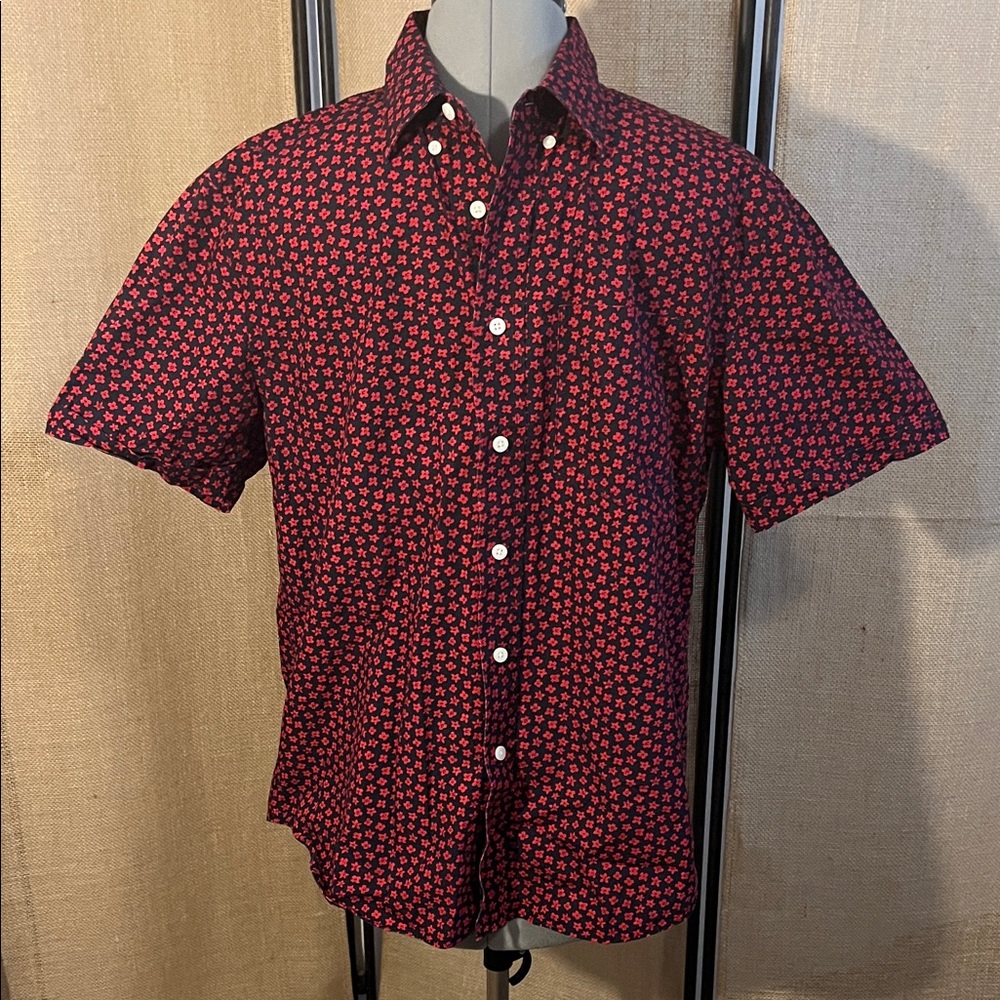 Jack Spade Red and Black Patterned Button Down Shirt